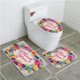 thumbnail image 1 of ABPHQTO Flor Estilo retro Nota de agradecimiento Cerámica hecha como flores Cerezas y Juego de alfombras de baño de 3 piezas Alfombra de baño Alfombra de contorno y tapa de inodoro, 1 of 2