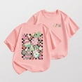 thumbnail image 5 of Zylarhe Girls Easter Shirt Boys Short Sleeve Tee for Everyday Play and Schoolyard Lightweight Crewneck Top with Easter Print Design Comfortable Soft Top for Kids Ideal Holiday Outfit 8-9 Years Pink, 5 of 5