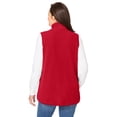 thumbnail image 2 of Woman Within Plus Size Zip-Front Microfleece Vest Long Fleece Vest, 2 of 6