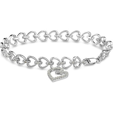 Miabella 1/2 Carat T.W. Diamond Sterling Silver Heart Bracelet with ...