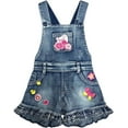 thumbnail image 3 of Peacolate Summer Little&Big Girls 2pcs Clothing Sets Short Sleeve T-Shirt and Denim Suspenders Shorts,Tie-dye,5Years, 3 of 5