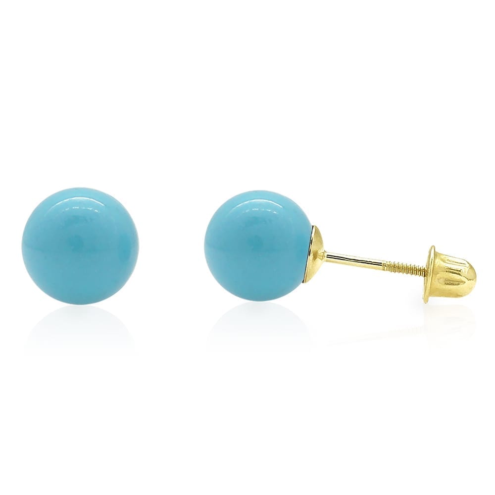 Handmade earrings Blue Beads-Balls 28 mm