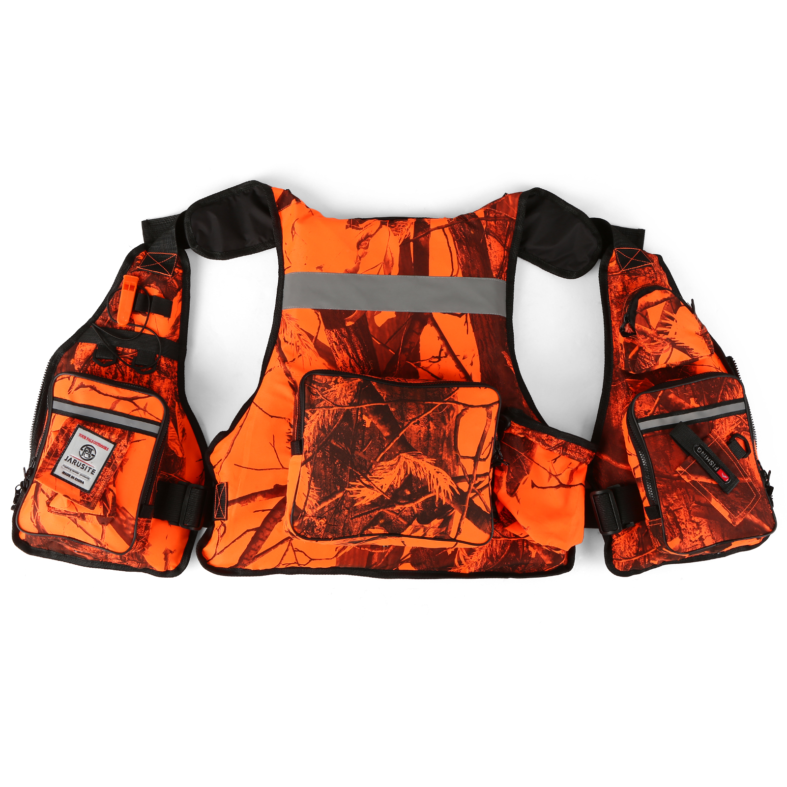 Multi-Pockets Fly Fishing Jacket Vest with Water Bottle Holder for