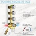 thumbnail image 5 of EVERSTEIN Rain Shower Faucet Set Luxury 12 inch Thermostatic CUPC Shower Head System Wall Mounted with 6 Massage Body Jets and Handheld Sprayer, Brushed Nickel, 5 of 18