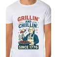 thumbnail image 4 of Fourth Of July Men's Grillin' and Chillin' Since 1776 George Washington Funny Patriotic Novelty 4th of July T-Shirt, 4 of 5