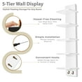 thumbnail image 6 of Sorbus 5 Tier Wall Shelf Unit with Hooks, Vertical Column Utility Shelving for Home Decor and Storage Organizer, Wall-Mounted Floating Shelves for Bathroom Storage, Bedroom, Living Room, 6 of 10