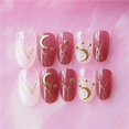 thumbnail image 5 of 24 uds. de uñas de longitud media con diseños elegantes de moda, uñas largas y falsas con pegamento, uñas acrílicas Afortunado Sencillez, 5 of 5