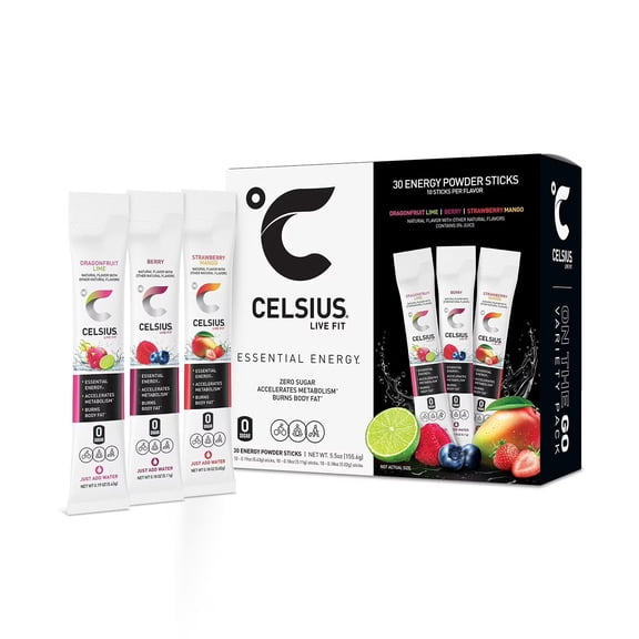On The Go Powder Sticks Variety Pack, Essential Energy, 30 pk.