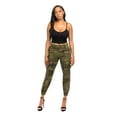 thumbnail image 6 of American Bazi Women's High Waist Cropped Colored Cargo Jogger Pants RJJ3645 - Olive Camo - Large, 6 of 6