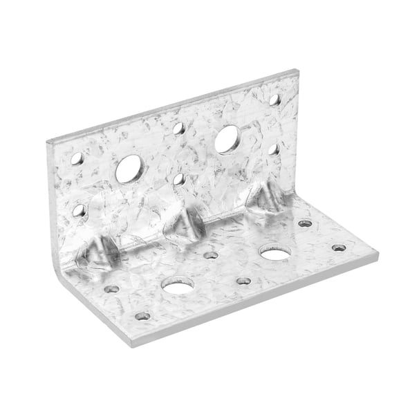 MOZCORN 6 Pcs Galvanized L Corner Brackets, 90 Degree Steel Corner Brace 100x52x52mm, 2.8mm Thickness