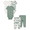 Green/Gray Dinosaur, variant on Baby Outfit Set, 5-Piece, Sizes Preemie-24 Months