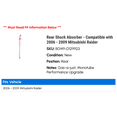 thumbnail image 2 of Rear Shock Absorber - Compatible with 2006 - 2009 Mitsubishi Raider 2007 2008, 2 of 2