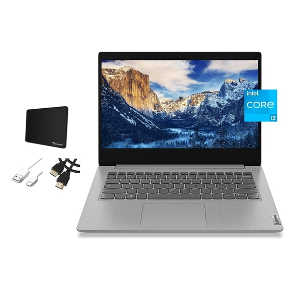 Lenovo IdeaPad 3i Student Essential 14'' FHD Laptop, Intel UHD Dual Core i3-1115G4,12GB RAM, 1TB SSD Storage, WiFi, Bluetooth,HDMI, Win11S, Gray   Tigology Accessories