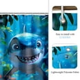 thumbnail image 3 of 4 Pcs Animal Shower Curtain Set - Cute Ocean Shower Curtains for Bathroom, Kids Bathroom Set Ocean Theme Sea Fish Shower Curtain with Rug, Toilet Cover and Bath Mat with 12 Hooks, 3 of 6