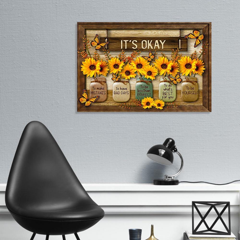 Sunflower Canvas Wall Art Painting Country Decor Yellow Flower Floral Landscape  Pictures Posters Living Room Bathroom Bedroom Kitchen Decorations Artwork  Scenery 12 x 16 inch Unframed