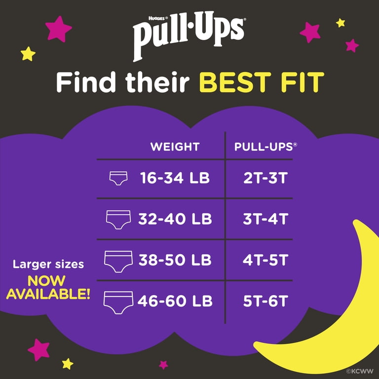Pull-Ups Girls' Night-Time Training Pants, 3T-4T, 60 Count photo 2
