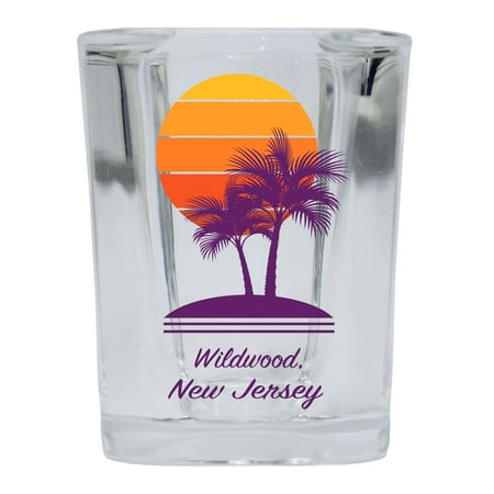 

Wildwood Souvenir 2 Ounce Square Shot Glass Palm Design 4-Pack