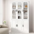 thumbnail image 2 of Tolead 78.7" White Freestanding Pantry Cabinet with Glass Doors & Adjustable Shelves – Versatile Storage for Kitchen, Dining, & Living Room，Extra Large, 2 of 7