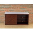 thumbnail image 7 of Contemporary Home Living 38.75" Brown and White Wooden Shoe Bench, 7 of 7