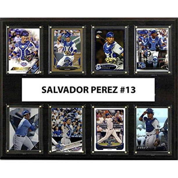 C & I Collectables 1215SPEREZ8C 12 x 15 Po Salvador Perez MLB Kansas City Royals 8 Plaque de Carte