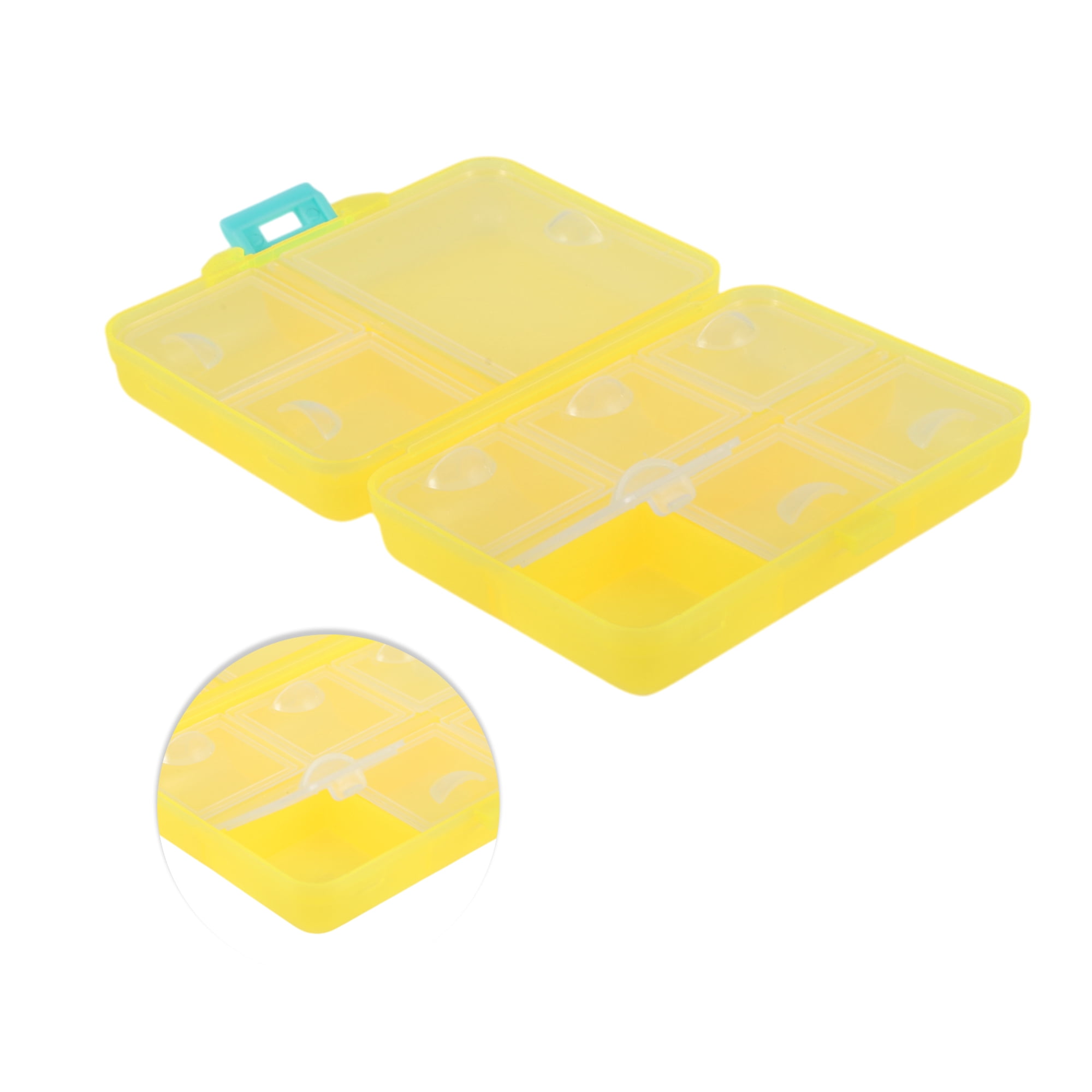 Unique Bargains Useful Durable 9 Grids Double Layer Pill Case for Travel 1 Pc Yellow