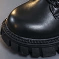 thumbnail image 6 of Girls Lace up Ankle Martin Boots with Side Bow, Little Kids Side Zipper Faux Leather Short Booties Fashion Soft Non Slip Princess Boots for Little Girls Daily Wear Black 11.5 Little Kids(29), 6 of 9