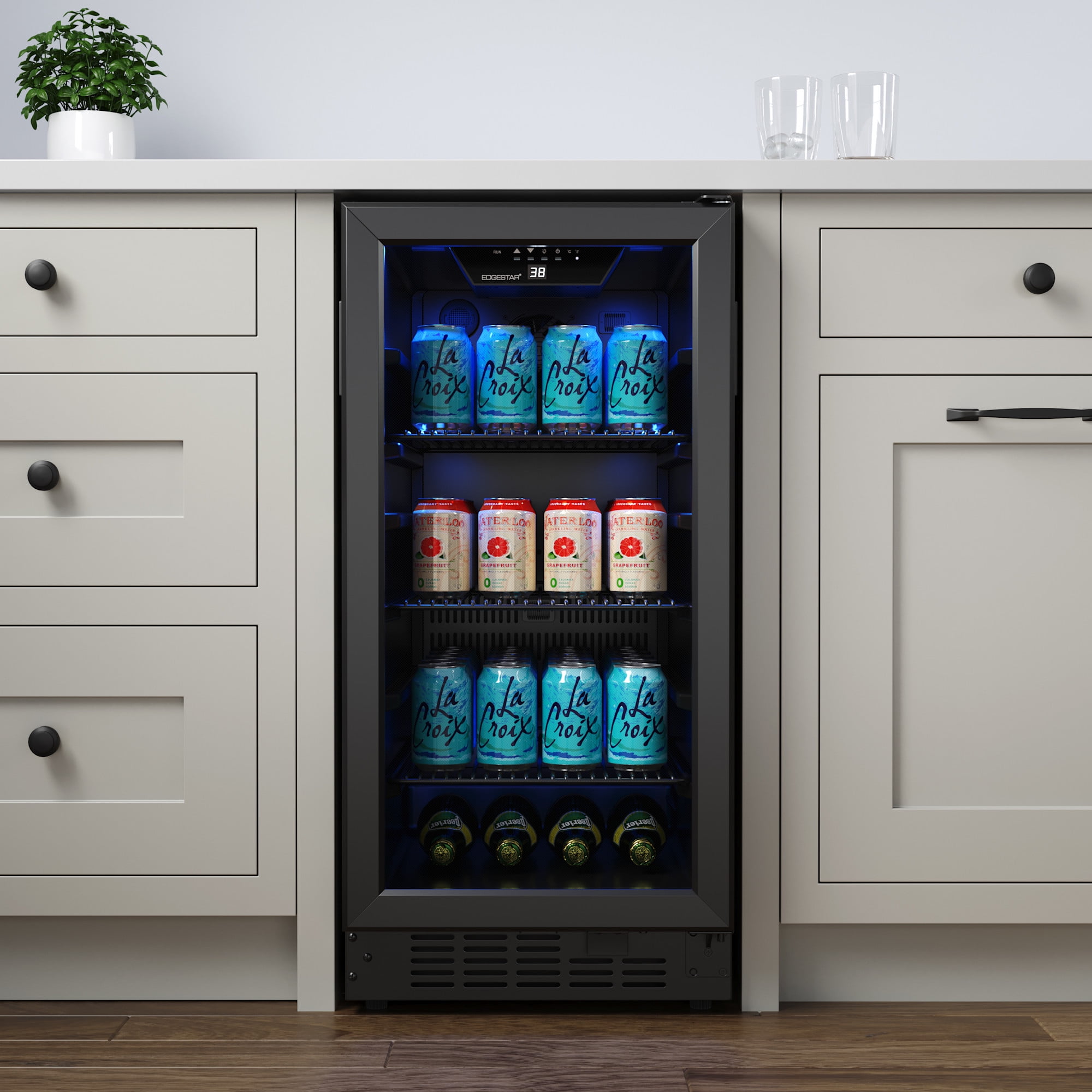 Edgestar Bbr901bl 15" Wide 80 Can Built-In Beverage Center - Black