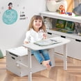 thumbnail image 3 of Costway 3-in-1 Kids Convertible Storage Bench Wood Activity Table and Chair Set, 3 of 10