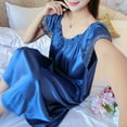 thumbnail image 5 of ZPAQI Womens Summer Lace Ice Silk Nightdress Short Sleeve Loose Plus Size Nightgown XL, 5 of 19