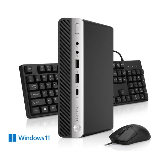 Restored HP 600 ProDesk Mini Desktop PC- Intel Core i5-8500T, 8GB DDR4 RAM, 128GB SSD, Wi-Fi, Window 11 Pro