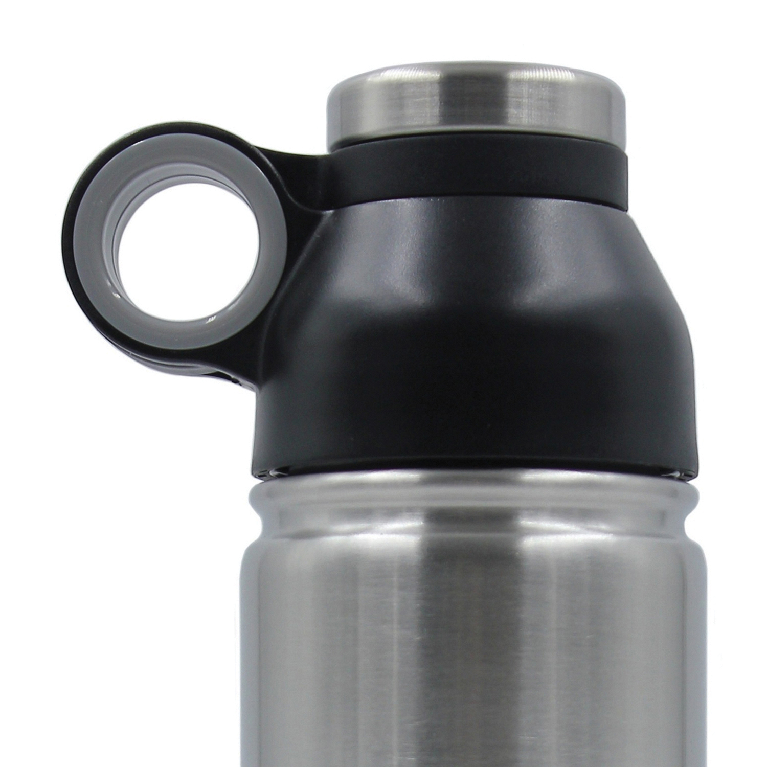Brentwood Geojug Stainless Steel Vacuum-Insulated Water Bottle, 0.7 L, Black/Silver