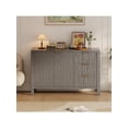 thumbnail image 5 of EastVita 46.5 inch Fluted Sideboard Buffet Cabinet Modern Storage Cabinet With 2 Doors 3 Drawers And Adjustable Shelf Sideboard Console Table Accent Credenza For Entryway Living Room Dinning Room, 5 of 7
