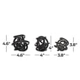 thumbnail image 4 of 5", 4", 4"W Black Glass Handmade Knotted Ball Knot Sculpture, by DecMode (3 Count), 4 of 11