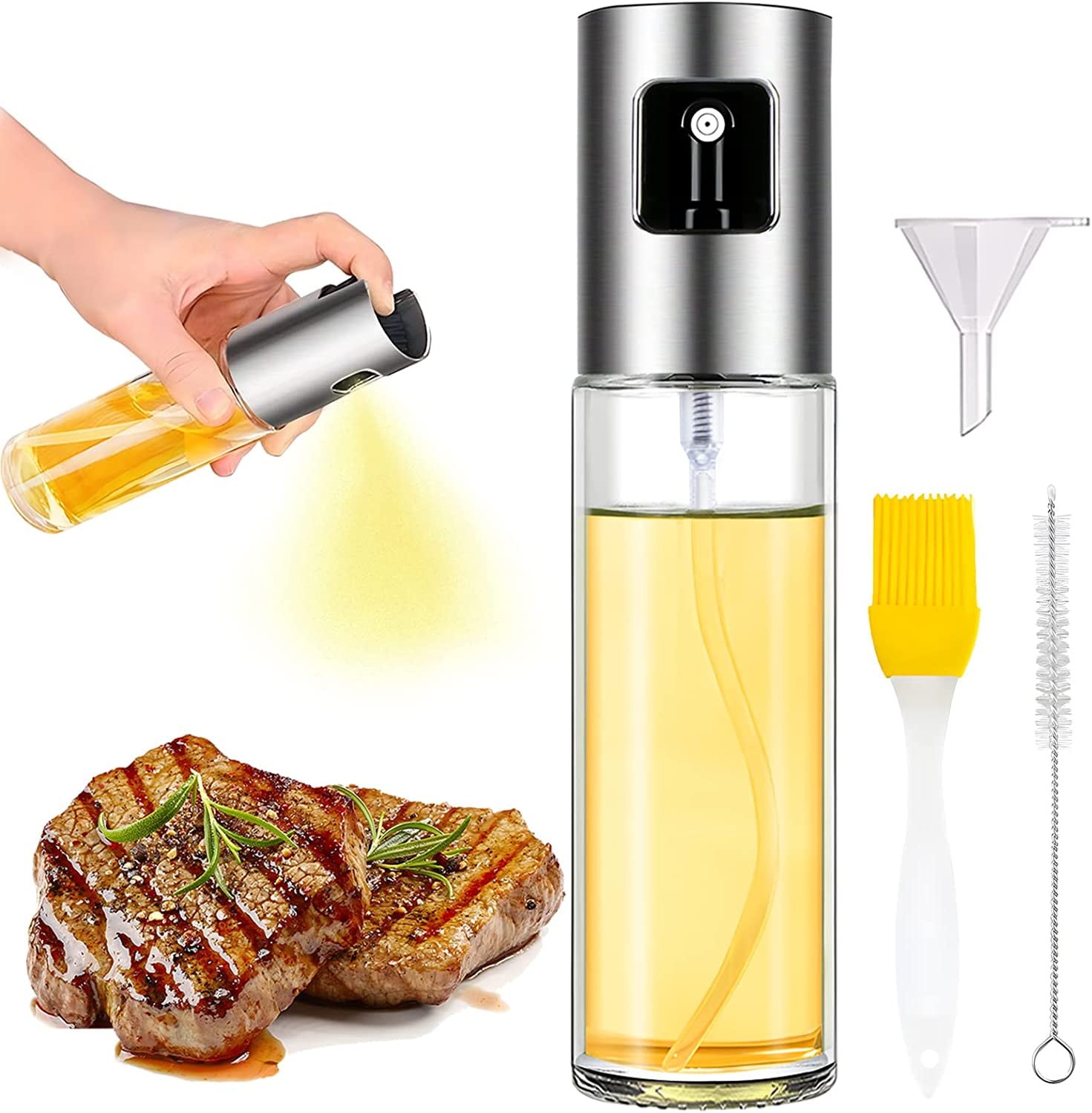 PIPETPET 4 Pcs Oil Sprayer for Cooking, 100ml Olive Oil Spray Mister, Olive Oil Sprayer Bottle
