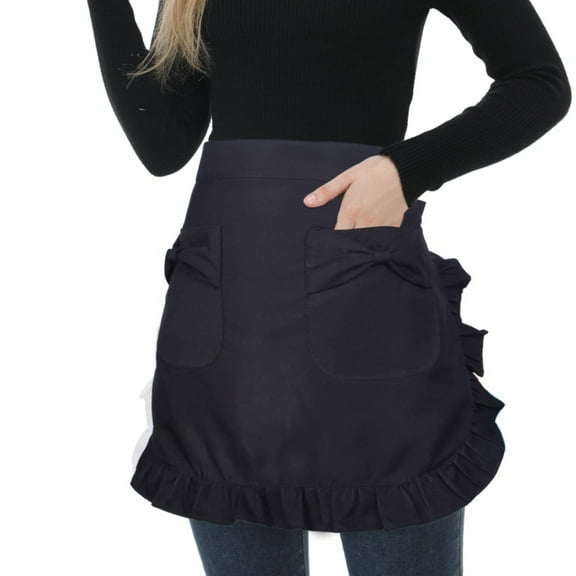 Ruffled Waist Apron Women Kitchen Apron Baking Cooking Apron Serving Apron Maid Apron for Kitchen Cafe Bakery Restaurant