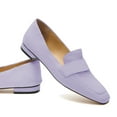 thumbnail image 4 of YDN Women Chic Square Closed Toe Slip On Loafer Flats Block Low Heel Pumps Office Outfit Walking Dressy Shoes Size 16 Purple, 4 of 4