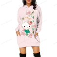 thumbnail image 3 of Sudaderas con capucha de otoño para mujer, sudaderas largas de HELLO KITTY con diseño de patchwork, sudaderas ajustadas a la moda para mujer, sudaderas con capucha, abrigos casuales para mujer, 3 of 5