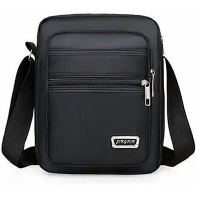 Bandolera de lona para hombre, bandolera para hombre, bolsa cruzada, color negro