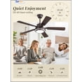 thumbnail image 4 of Zardon 48" Ceiling Fans with Light and Remote Control , Modern Low Profile Ceiling Fans with Reversible 6 Speeds for Intdoor , Outdoor , Bronze, 4 of 8