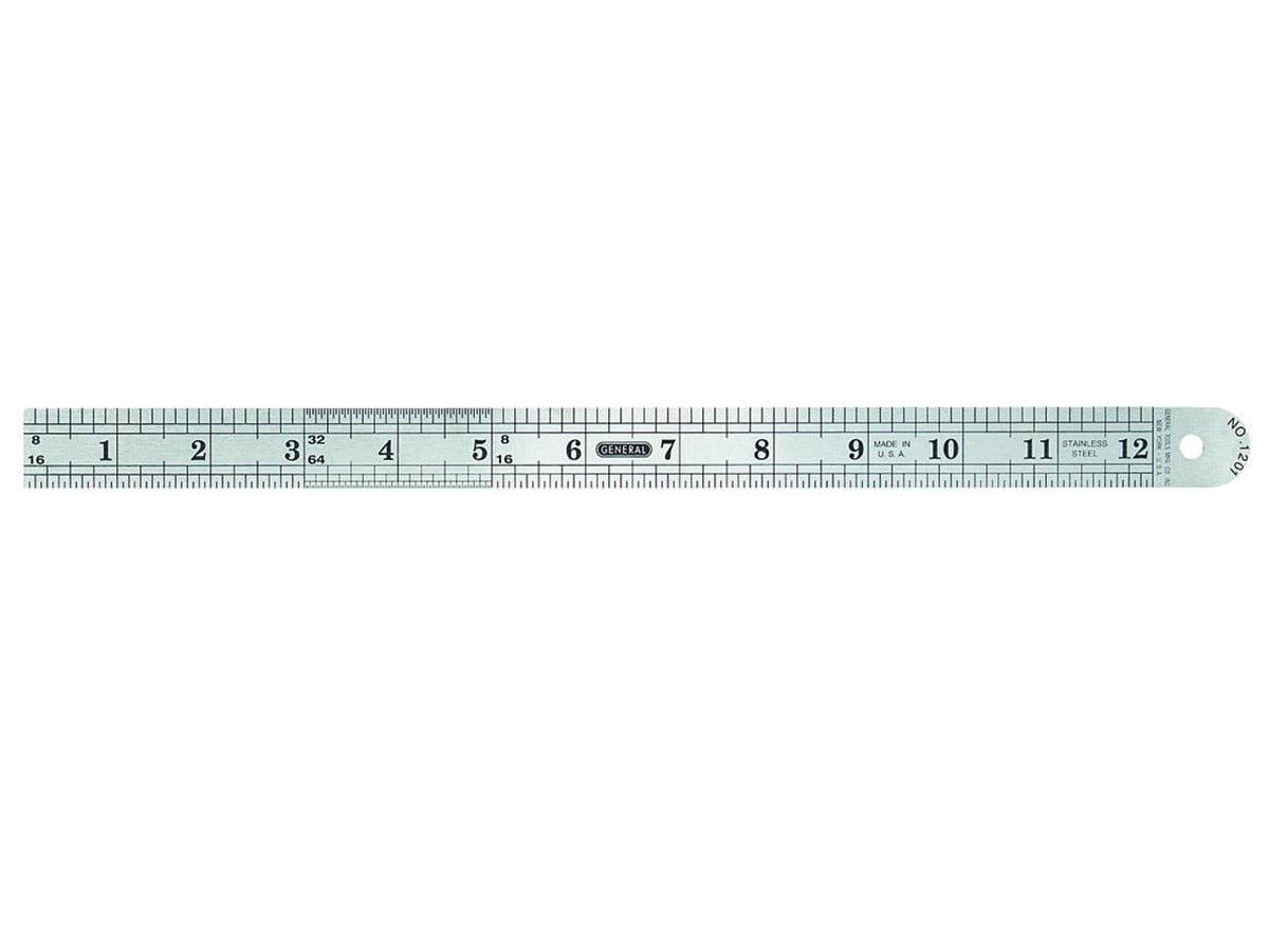 General Tools 1201ME 12-Inch Flex Precision Stainless Steel Rule ...