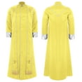 thumbnail image 1 of RUNQHUI Men's Priest Robe With Gold Trim And Cross Front Zip Closure For Church Worship And Cosplay Yellow XL, 1 of 7