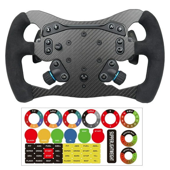 F1 Formula Real Carbon Fiber Wheel Mod For Logitech G PRO SIM Racing Wheel ; Replace Supper lightweight Compatible with Logitech G RS RS50 System Hub Shifter With Suede Grip