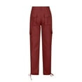 thumbnail image 5 of Atogsazn Cargo Pants for Women Casual Straight Leg Trousers Stretchy Comfy Military Pants Trousers Wine XXXXL, 5 of 6