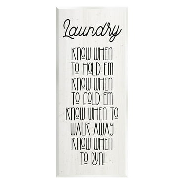 Know When To Run Funny Laundry Typography Graphic Art Unframed Art Print Wall Art