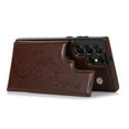 thumbnail image 4 of Dteck Case Compatible with Samsung Galaxy S25 Ultra,Magnetic Clasp Leather Wallet with Card Slot Butterfly Embossing Case Flip Kickstand Protective Phone Cover for Galaxy S25 Ultra,Brown, 4 of 5