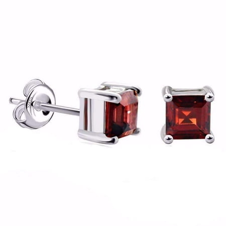 Round Cut Garnet Citrine Earrings ON SALE - Royal Garnet Princess Cut 0.5 CT Genuine IOBI Precious Gems Stud Earrings Garnet ()