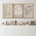 thumbnail image 3 of IDEA4WALL Framed Canvas Print Wall Art Set of 3 Wildflower Art Print, Floral Botanical Prints, Minimalist Vintage Art, Retro Farmhouse/Country Artwork for Home Decor - Natural 16"x24"x3, 3 of 5