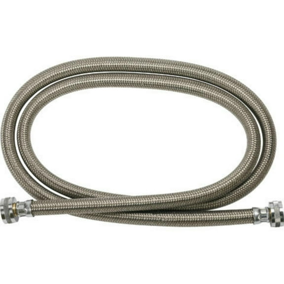 GE WX14X10005 Polymer Coated Braided Washer Hoses. 4-Feet. 2-Pack , Gray