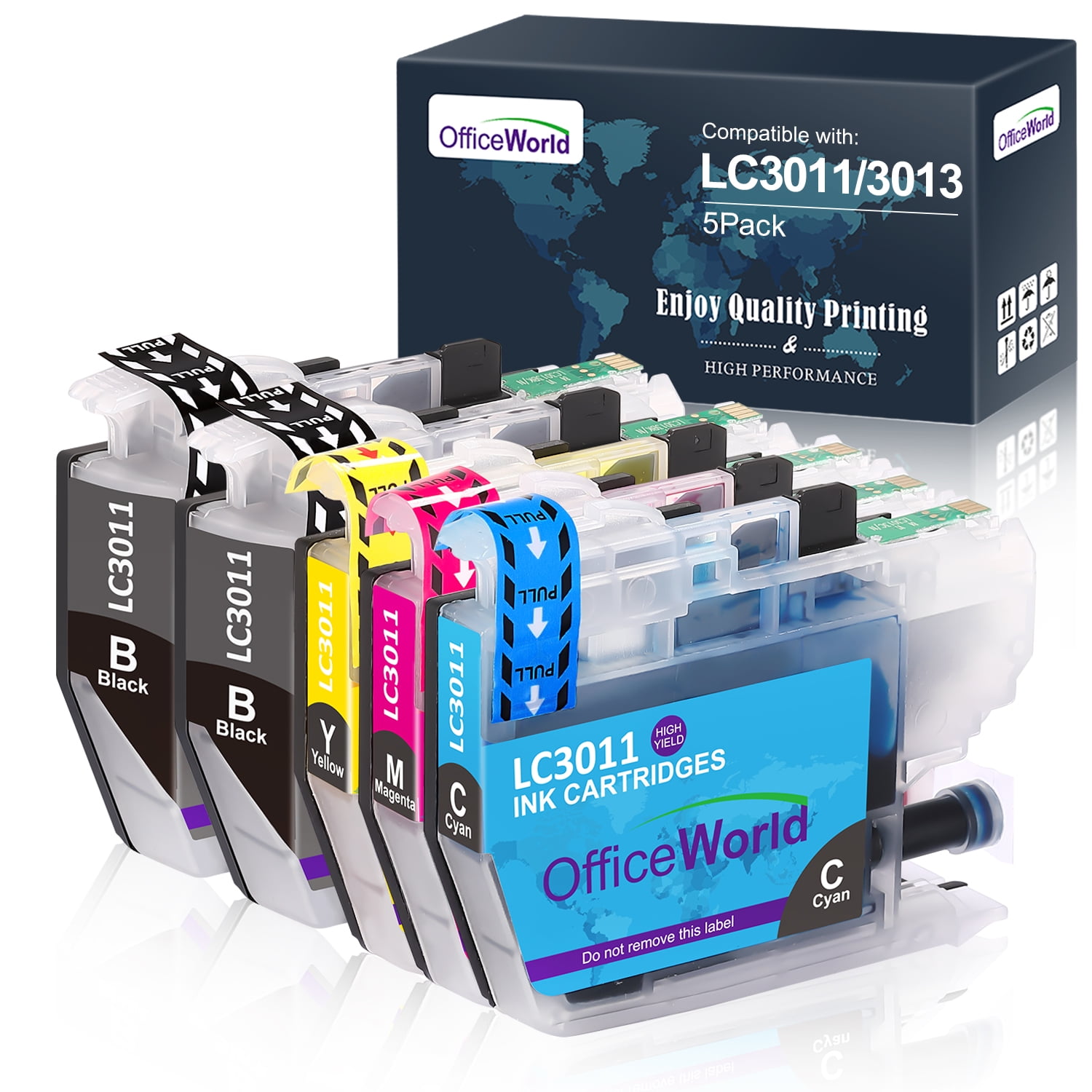 Impuro Buena voluntad colección OfficeWorld LC3011 LC3013 Ink Cartridge Compatible with Brother MFC-J491DW  MFC-J895DW MFC-J690DW MFC-J497DW Printer 5Pack, Black And Color -  Walmart.com