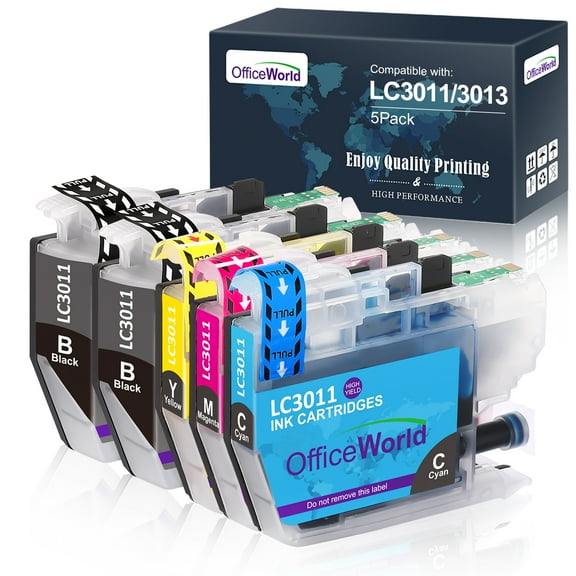 OfficeWorld LC3011 LC3013 Ink Cartridge Compatible with Brother MFC-J491DW MFC-J895DW MFC-J690DW MFC-J497DW Printer 5Pack, Black And Color